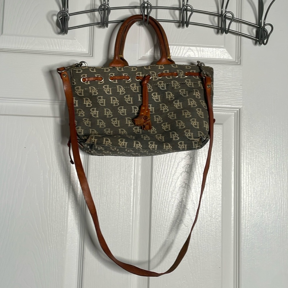 Vintage Dooney & Bourke Small Tulip Tassel Tote Shoulder Crossbody Bag